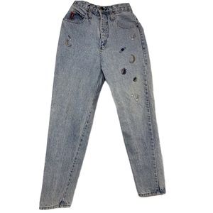 L.E.I Jeans Embroidered stars and moons 90s and vintage